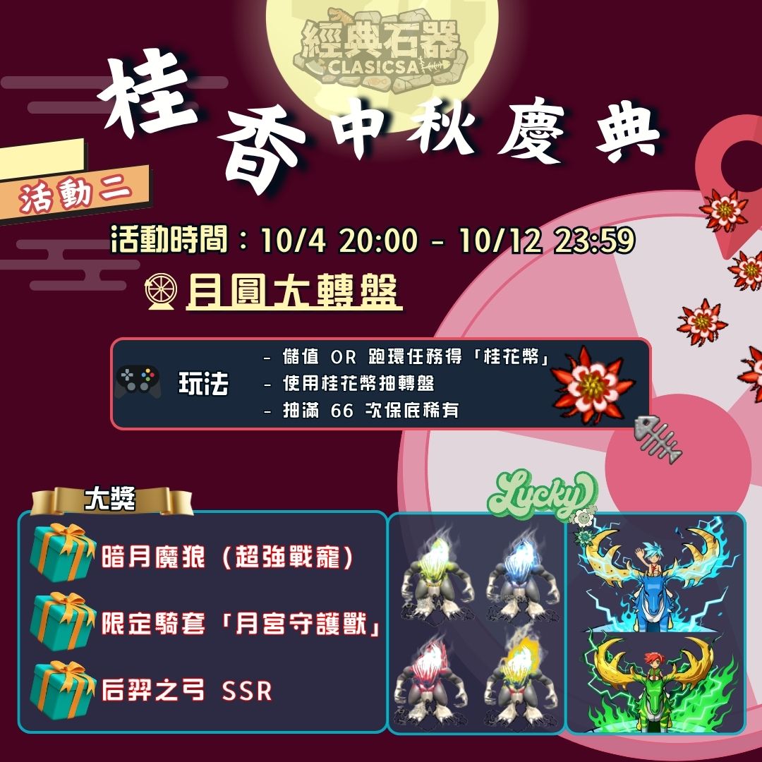 🎡 活動二｜月圓大轉盤（儲值回饋＋免費參與）